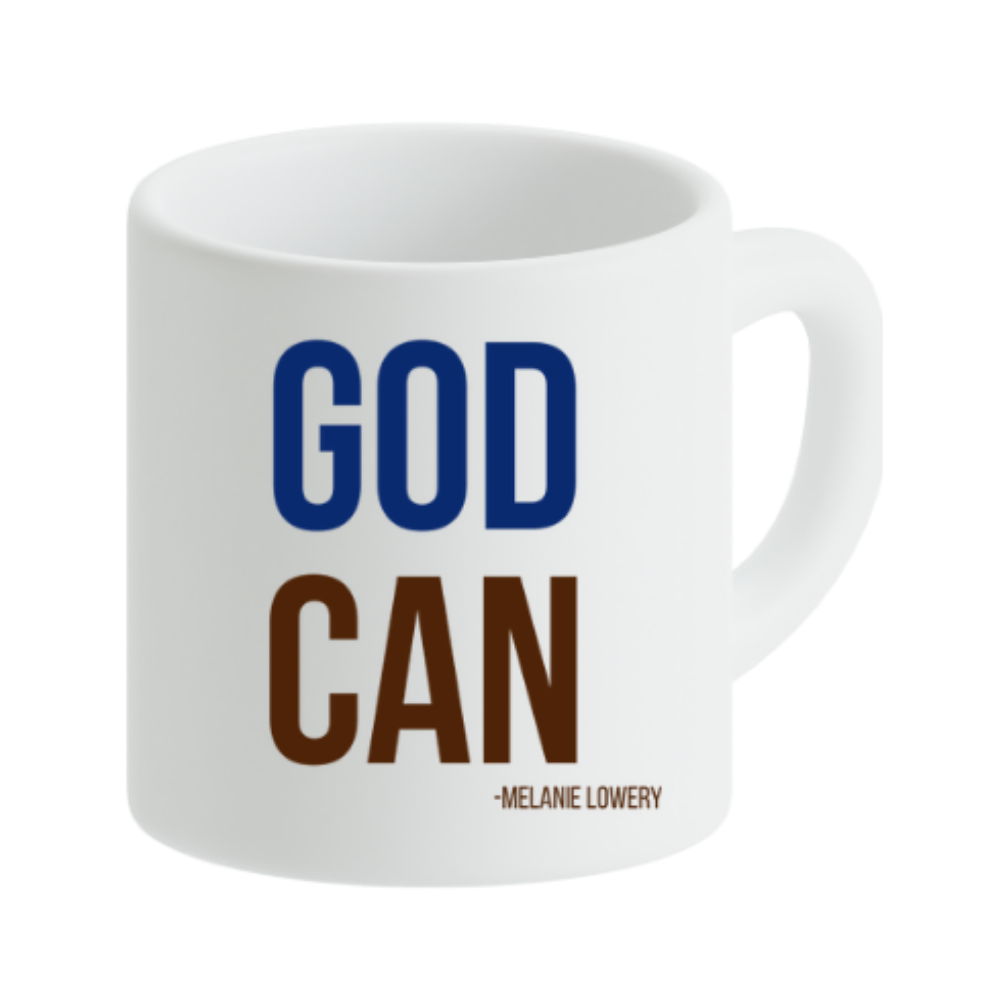 Coffee Cup - God Can - blue/brown