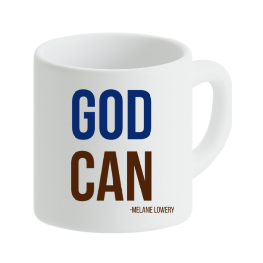 Coffee Cup - God Can - blue/brown